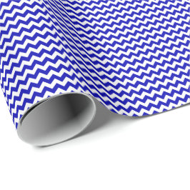 Royal Blue and White Small Zickzack Wrapping Paper Geschenkpapier