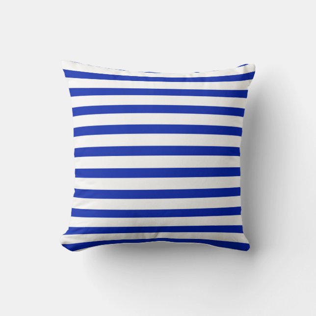 Royal Blue and White Stripe Kissen (Vorderseite)