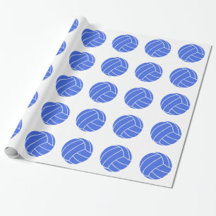 Royal Blue and White Volleyball Geschenkpapier