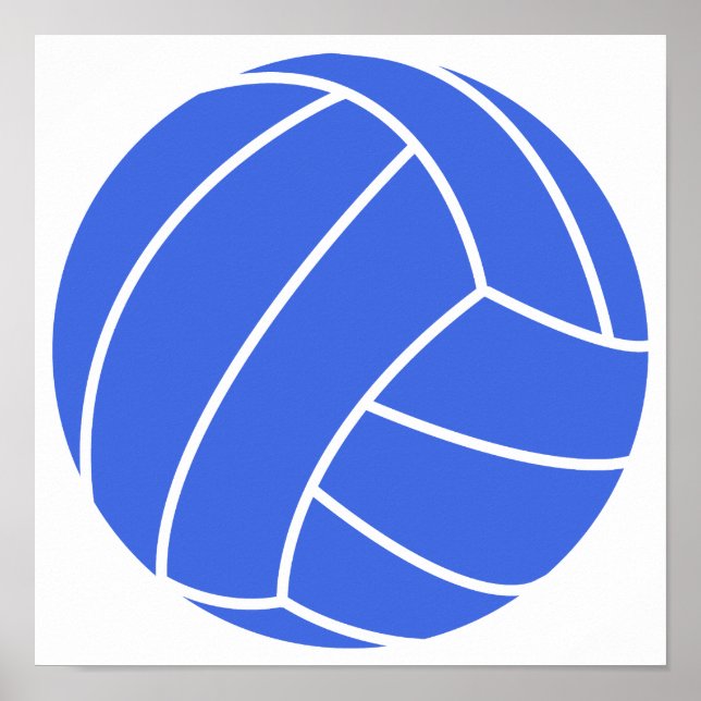 Royal Blue and White Volleyball Poster (Vorne)