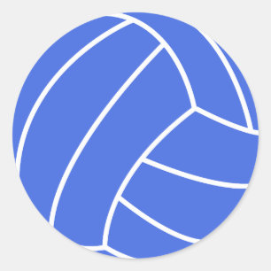 Royal Blue and White Volleyball Runder Aufkleber