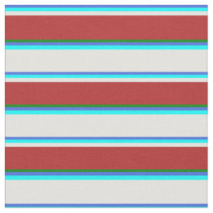 Royal Blue, Aqua, Light Cyan, Red & Green Colored Stoff