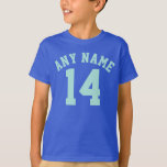 Royal Blue & Aquamarine Kids | Sports Jersey T-Shirt<br><div class="desc">Royal Blue & Aquamarine Kids | Sports Jersey Design ・ Kids Jersey T - Shirt</div>