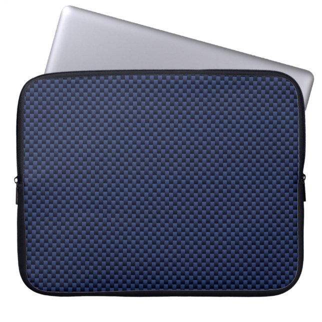 Royal Blue Automotive Carbon Fibre Decor Print Laptopschutzhülle (Vorderseite)