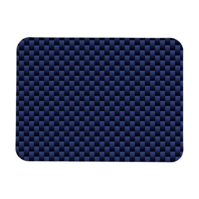 Royal Blue Automotive Carbon Fibre Weave Print Magnet (Horizontal)