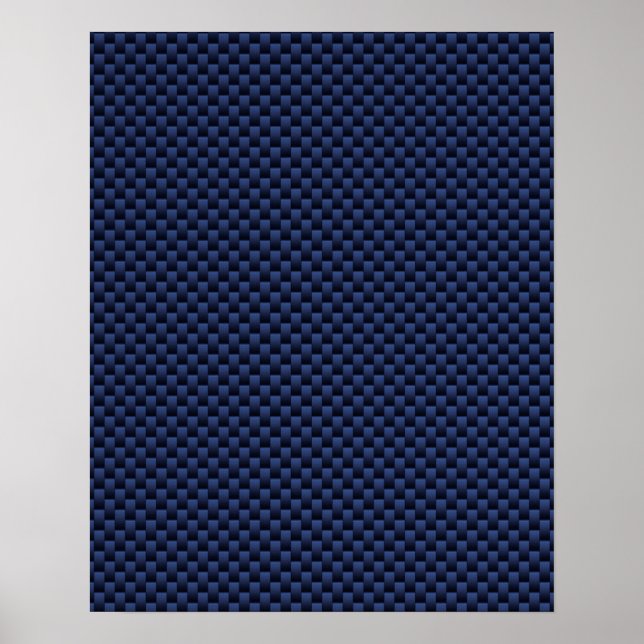 Royal Blue Automotive Carbon Fibre Weave Print Poster (Vorne)