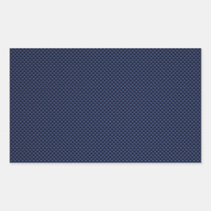 Royal Blue Automotive Carbon Fibre Weave Print Rechteckiger Aufkleber