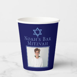 Royal Blue Bar Mitzvah Foto Star von David Party Pappbecher
