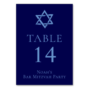Royal Blue Bar Mitzvah Party Star von David Tischnummer