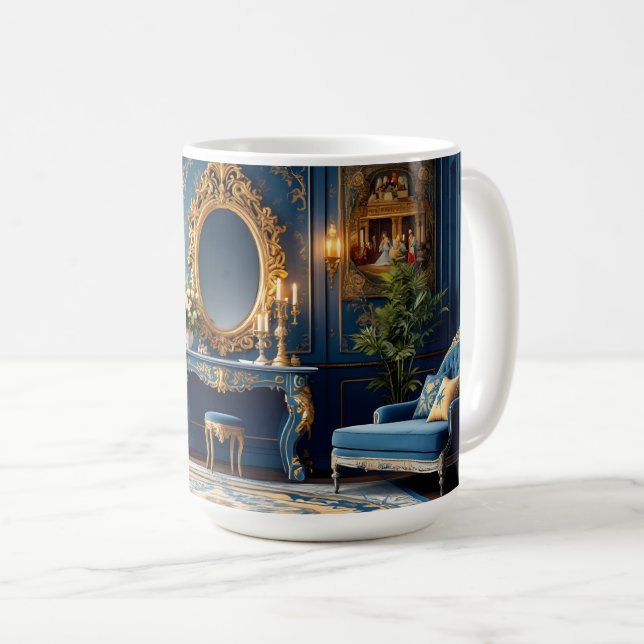 Royal Blue Baroque. Kaffeetasse (VorderseiteRechts)