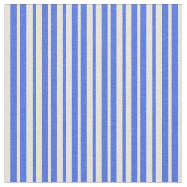 Royal Blue & Beige Farbstreifen/Linke Muster Stoff (Nahaufnahme)