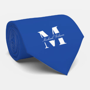 Royal Blue Benutzerdefinierte Monogramm-Hochzeit Krawatte