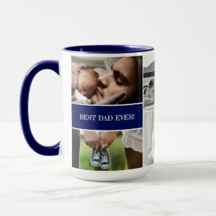 Royal Blue Best Vater je Foto Collage Daddy Tasse