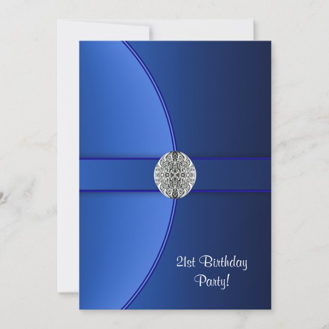 Royal Blue Birthday Party Einladung (Vorderseite)