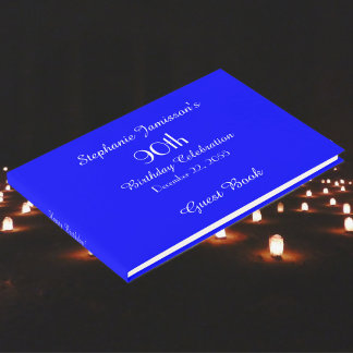 Royal Blue Birthday Party Memory Book, Name Gästebuch