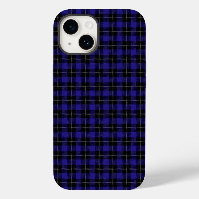 Royal Blue Black Kariert Case-Mate iPhone Hülle (Rückseite)