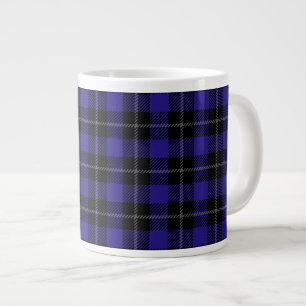 Royal Blue Black Kariert Jumbo-Tasse