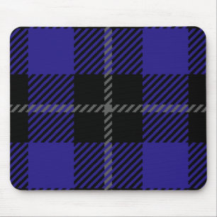 Royal Blue Black Kariert Mousepad
