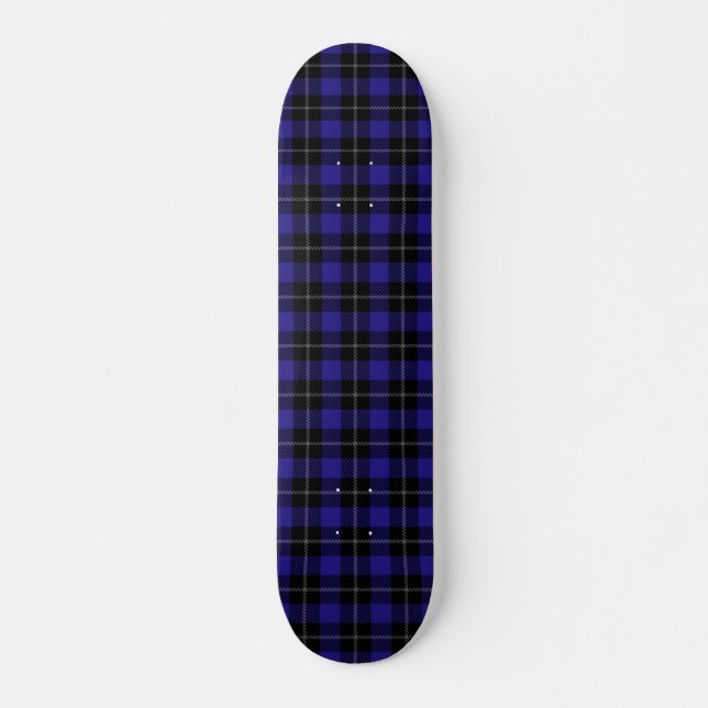Royal Blue Black Kariert Skateboard (Vorne)