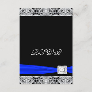 Royal Blue Black Lace UAWG RSVP Karte
