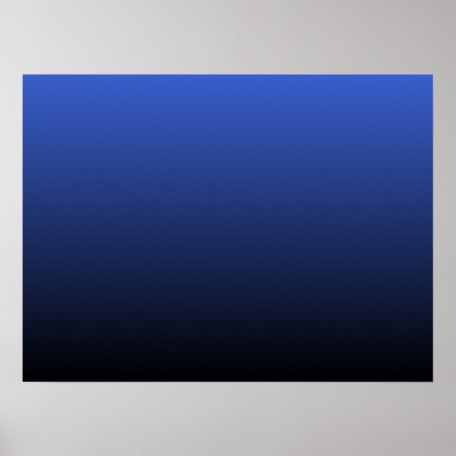 Royal Blue Black Ombre Poster (Vorne)