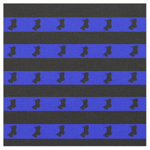 Royal blue, black strier, black Scottish Terrier Stoff