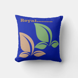 Royal Blue Blätter Square Pillow Kissen