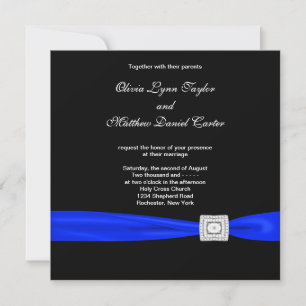 Royal Blue Blue Blue Wedding Einladung