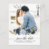 Royal Blue Blush Foto Save the Date P