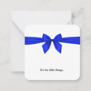 Royal Blue Bow Mini Danke Note Card Mitteilungskarte