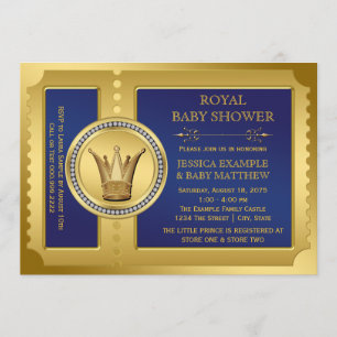 Royal Blue Boys Royal Baby Dusche Einladung