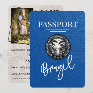 Royal Blue Brasilien Passport Save the Date