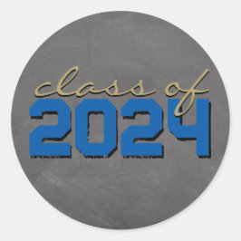 Royal Blue & Bronze Chalkboard Abschluss Stickers
