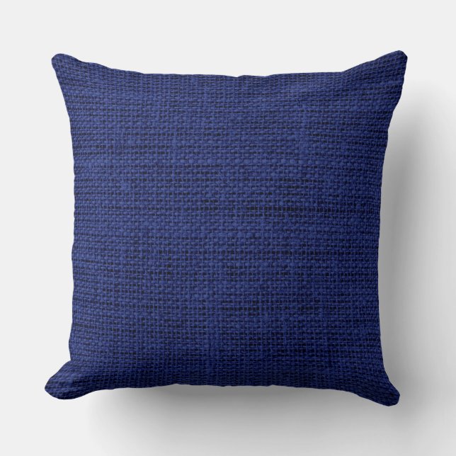 Royal blue Burlap Rustic Linen Kissen (Vorderseite)