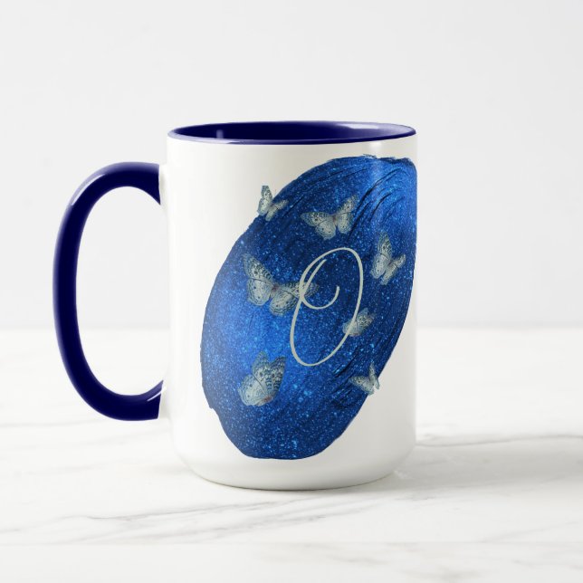 Royal Blue Butterfells Initials Letter O Monogram Tasse (Links)