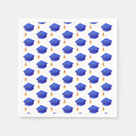 Royal Blue Cap Pattern Abschluss Napkin Serviette