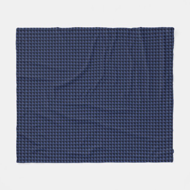 Royal Blue Carbon Fibre Style Weave Print Fleecedecke (Vorderseite (Horizontal))