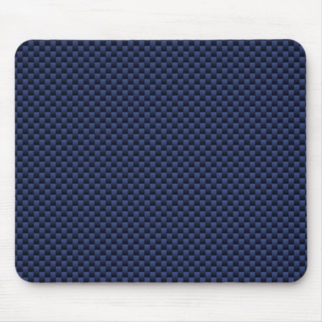 Royal Blue Carbon Fibre Style Weave Print Mousepad (Vorne)