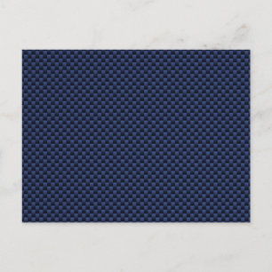 Royal Blue Carbon Fibre Style Weave Print Postkarte