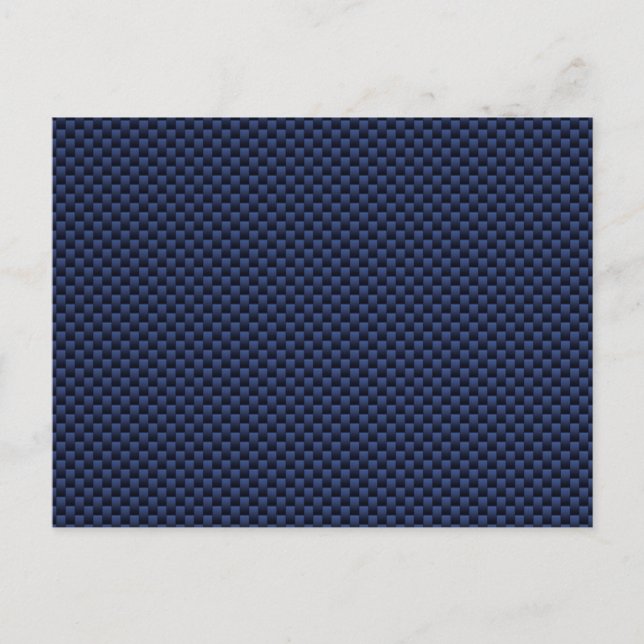 Royal Blue Carbon Fibre Style Weave Print Postkarte (Vorderseite)