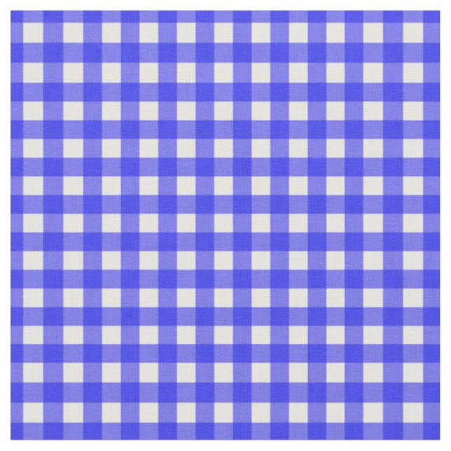 Royal Blue Checked Gingham für Zuhause Canning Lid Stoff (Nahaufnahme)