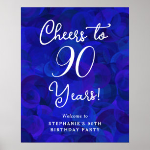 Royal Blue Cheers 90 Years 90 th Birthday Poster