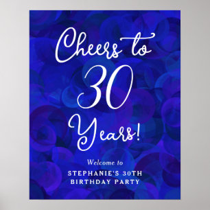 Royal Blue Cheers bis 30 Jahre 30. Geburtstag Poster