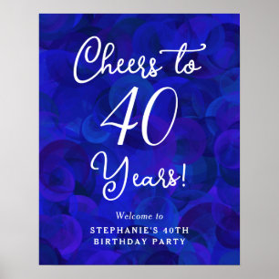 Royal Blue Cheers bis 40 Jahre 40. Geburtstag Poster