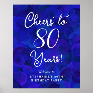 Royal Blue Cheers bis 80 Jahre 80. Geburtstag Poster