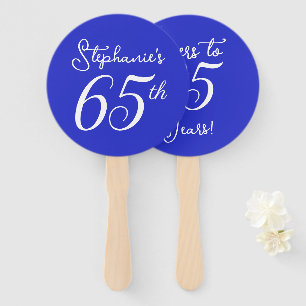 Royal Blue Cheers to 65 Years 65 th Birthday Party Fächer