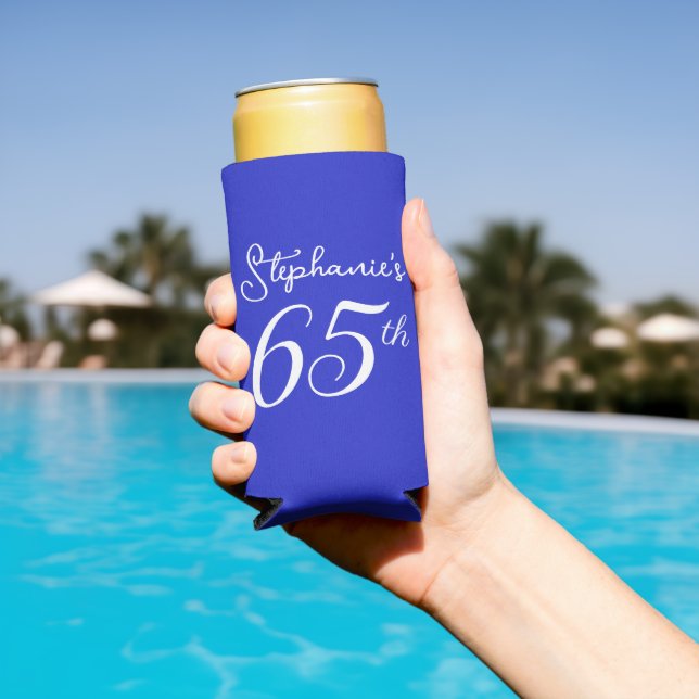 Royal Blue Cheers to 65 Years 65 th Birthday Party Selters Dosenkühler (In Situ Pool)