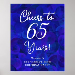 Royal Blue Cheers zu 65 Jahren Geburtstag Willkomm Poster
