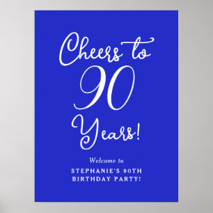 Royal Blue Cheers zu 90 Jahren Geburtstag Willkomm Poster