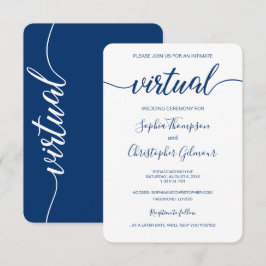 Royal Blue Chic Custom VIRTUAL Wedding Einladung